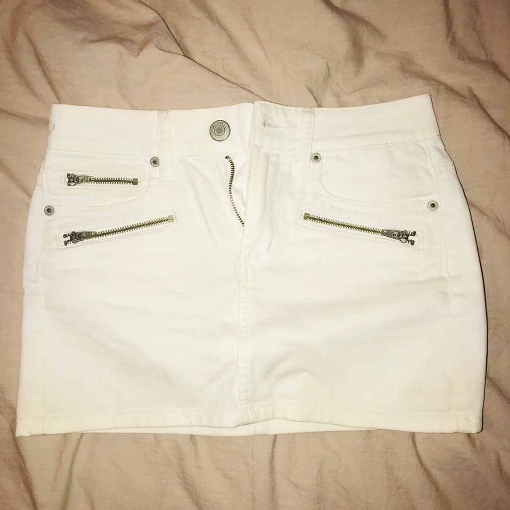 White American Eagle Jean Skirt